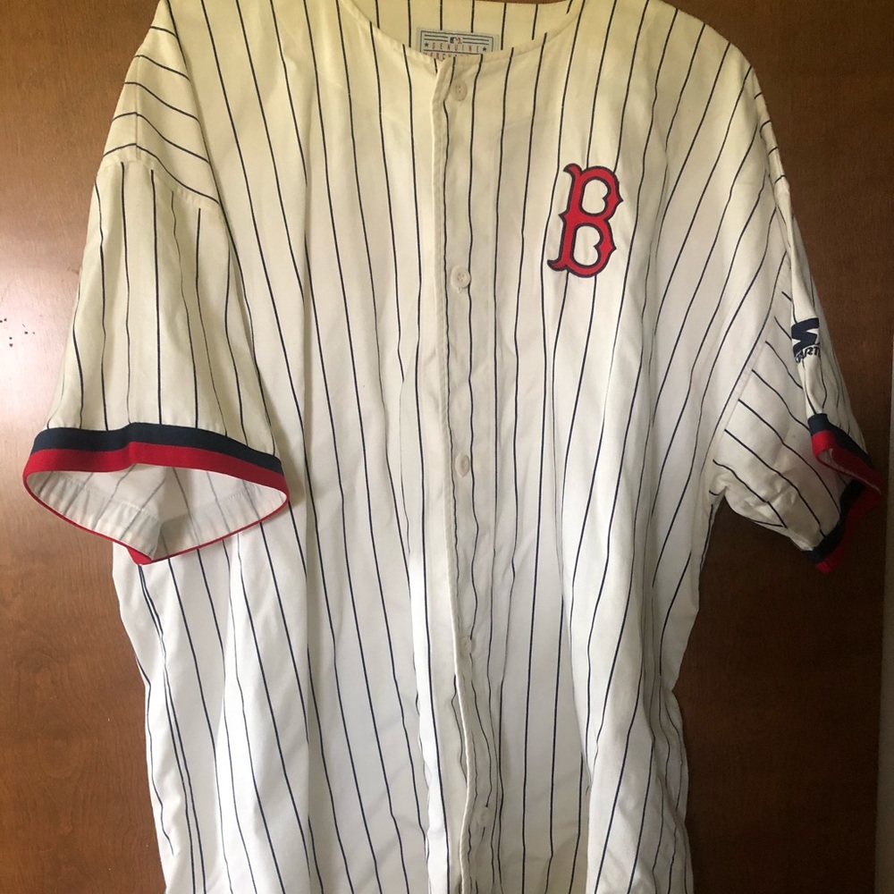Vintage Pinstripe Red Sox Jersey